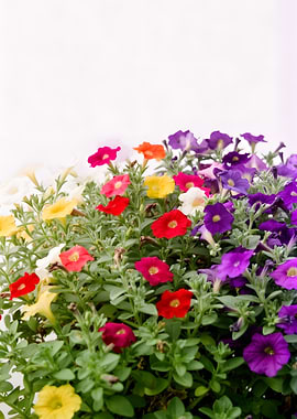 Colorful Petunias in Bloom