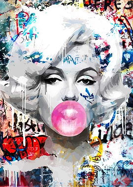 Marilyn Monroe Graffiti Pop Art