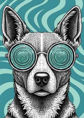 Dog Wearing Hypnotic Glasses