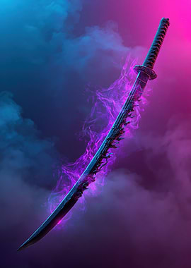 Mystical Katana with Purple Energy