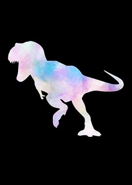Watercolor Dinosaur Silhouette