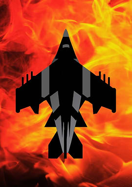 Fighter Jet in Flames