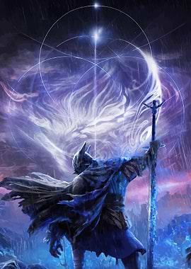 Warrior with Glowing Sword