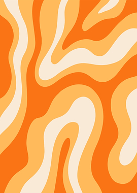 Retro Orange Swirl Pattern
