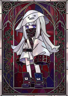 Anime Girl in Stained Glass