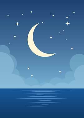 Night Sky Over Ocean