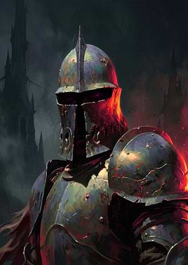 Dark Knight in Fiery Armor
