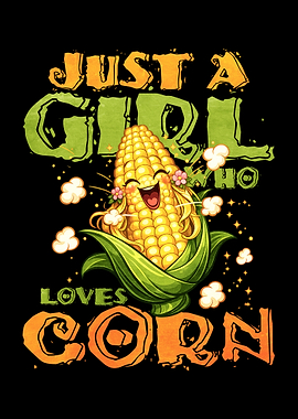 Funny Corn Character Loves Corn
