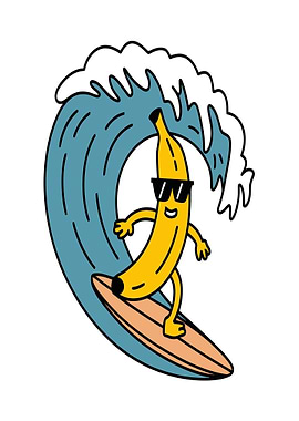 Surfing Banana on a Wave