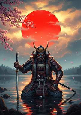 Samurai Warrior in Water