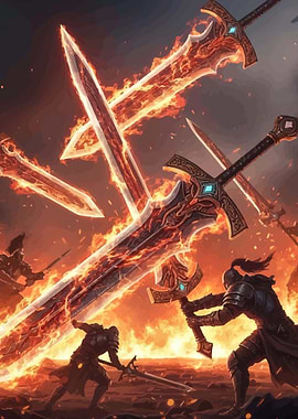 Fiery Swords and Armored Warriors
