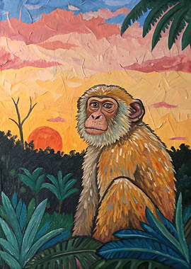 Monkey at Sunset