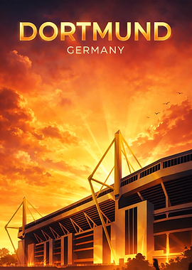Dortmund Germany Stadium Sunset