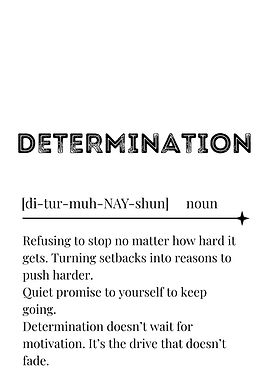 Determination Definition Poster