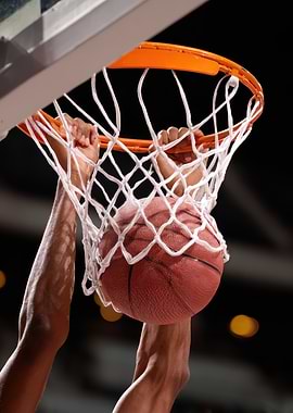Basketball Dunk in Net