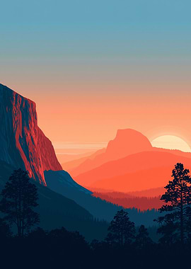Sunset Over Yosemite Valley