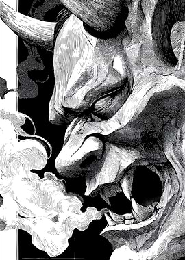 Demonic Mask with Smoke