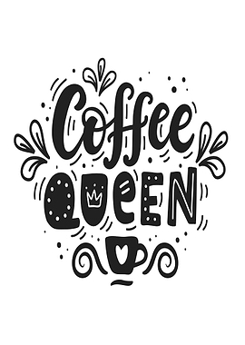 Coffee Queen Text Art