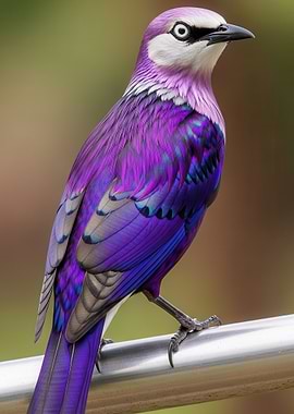 Vibrant Purple Starling Bird