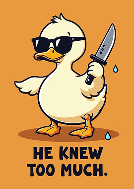 Cool Duck with Knife