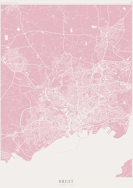 Brest Map Poster