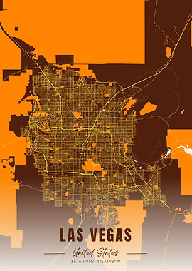 Las Vegas Map Art