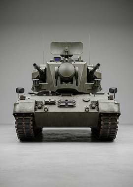 Front View of a Military Tank