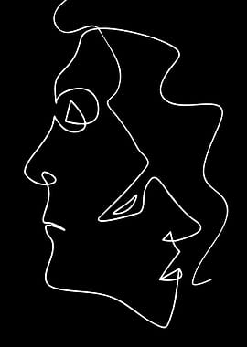 Abstract Line Art Faces