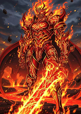 Fiery Knight with Burning Sword