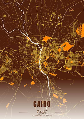 Cairo Egypt Map Art