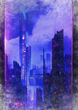 Cyberpunk Cityscape at Night