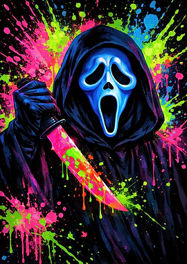 Scream Ghostface with Neon Knife