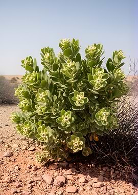 Desert plant with white flowers
