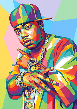 Rapper with Jewelry and Cap