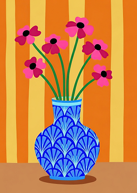 Vase of Pink Flowers