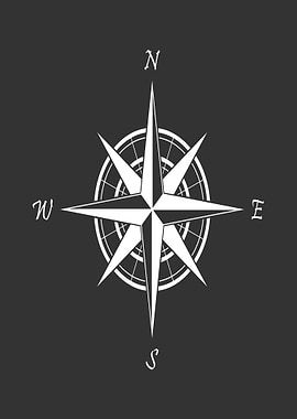 Compass Rose with Cardinal Directions