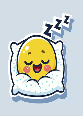 Sleeping Emoji on Pillow