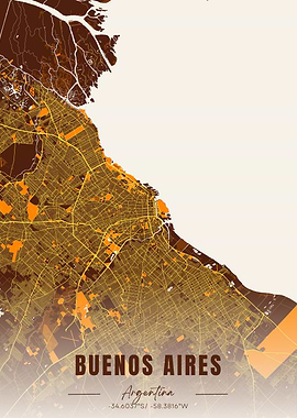 Buenos Aires Map Art