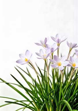 Delicate Purple Crocus Flowers