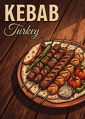 Kebab Turkey Food Poster