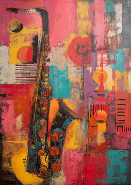 Abstract Saxophone Painting