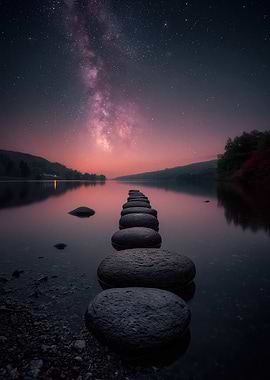 Milky Way over Stepping Stones