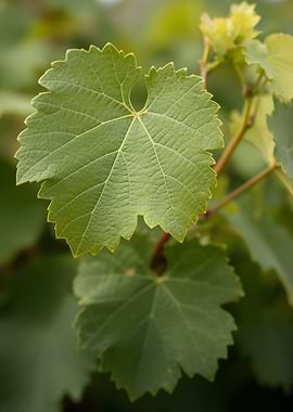 Close-up of a Green Grape Leaf