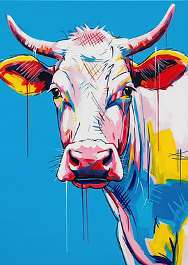 Vibrant Cow Portrait