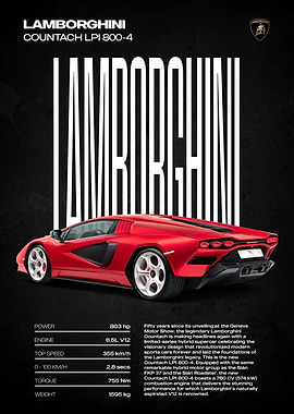 Lamborghini Countach LPI 800-4 Poster