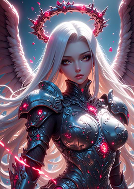 Angelic Warrior with Fiery Halo