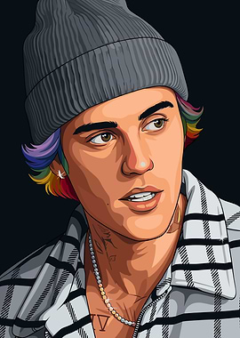 Justin Bieber Cartoon Portrait