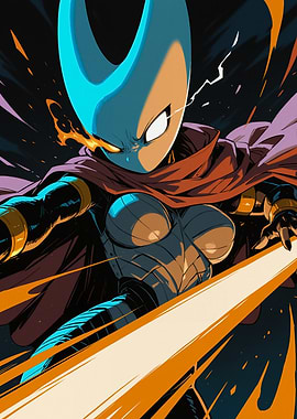 Anime Warrior with Energy Blade