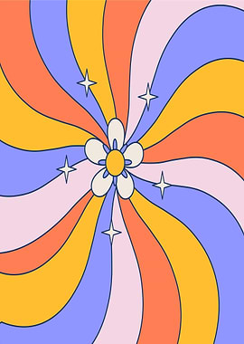 Retro Flower Swirls