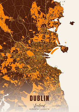 Dublin City Map Art